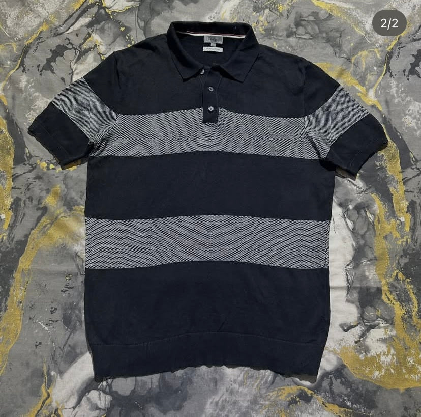 Multi-Pattern Black Polo