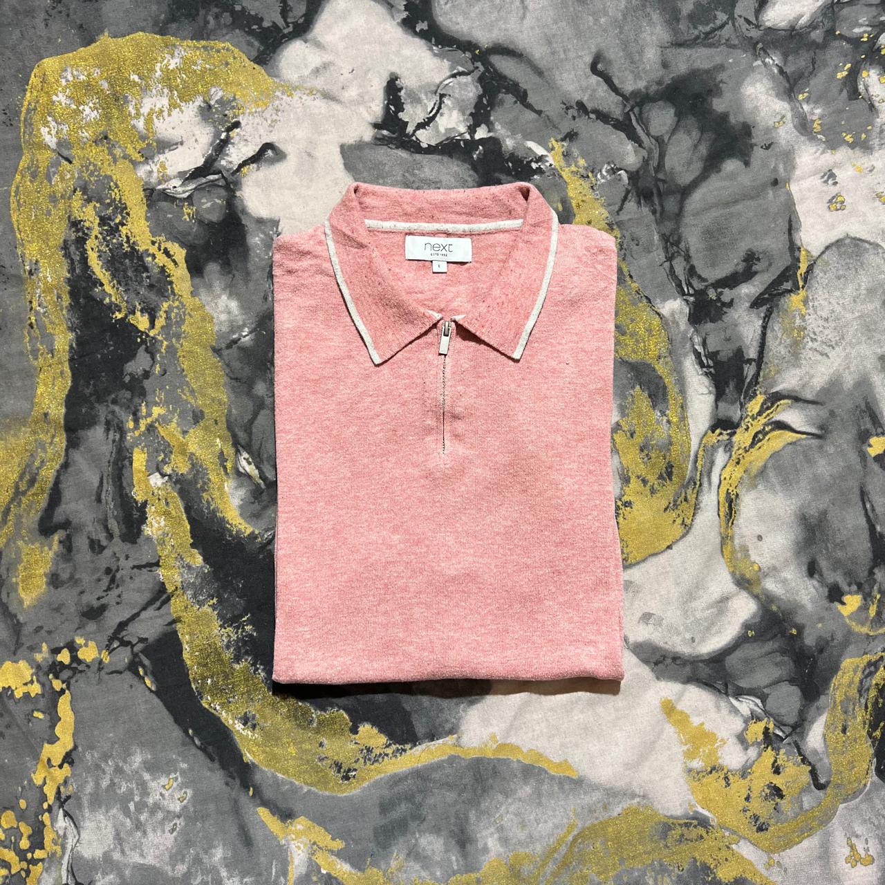 Pastel Pink Soft Cotton Zipper Polo