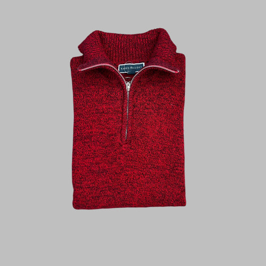 Small Red Full Sleeves Half Zipper