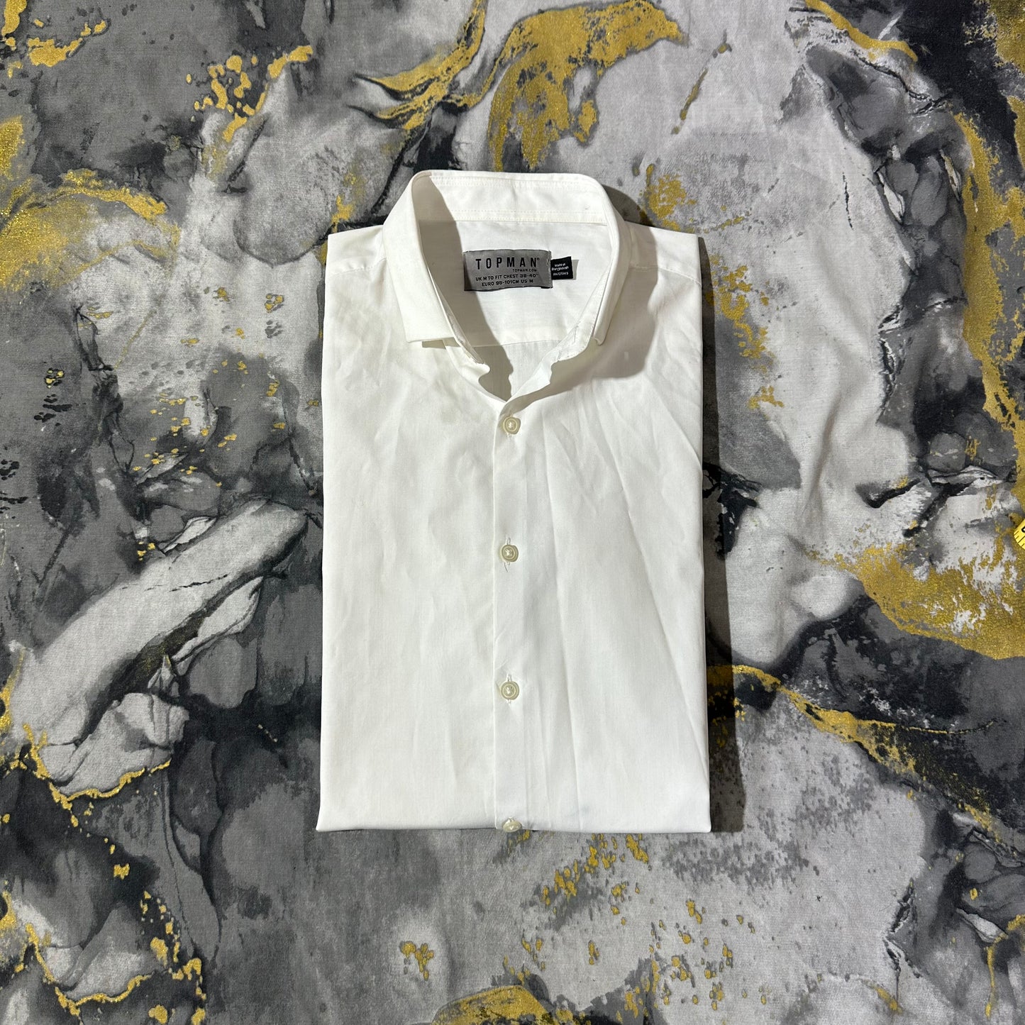 Topman White Cotton Buttoned Down