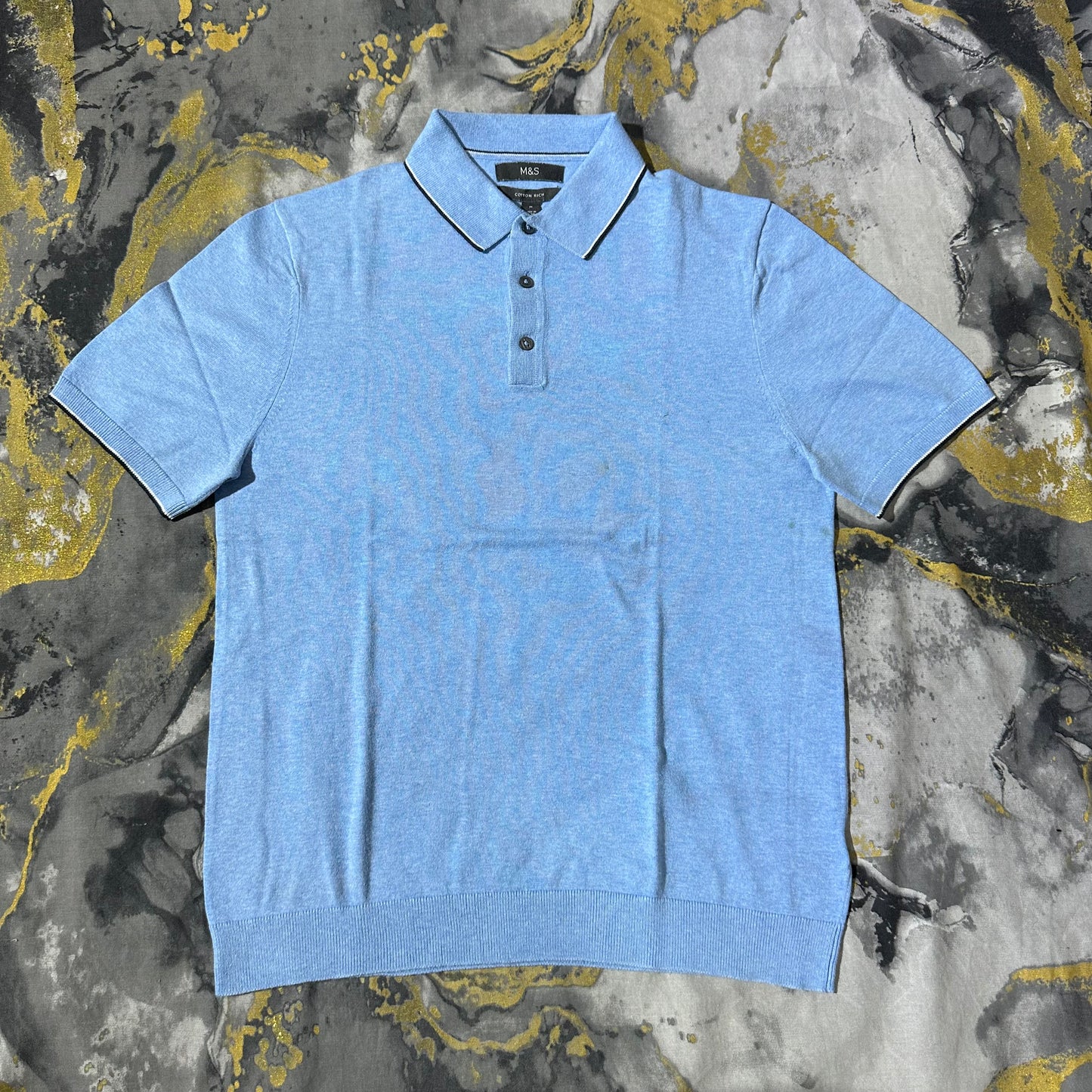 Sky Blue Cotton Rich Polo
