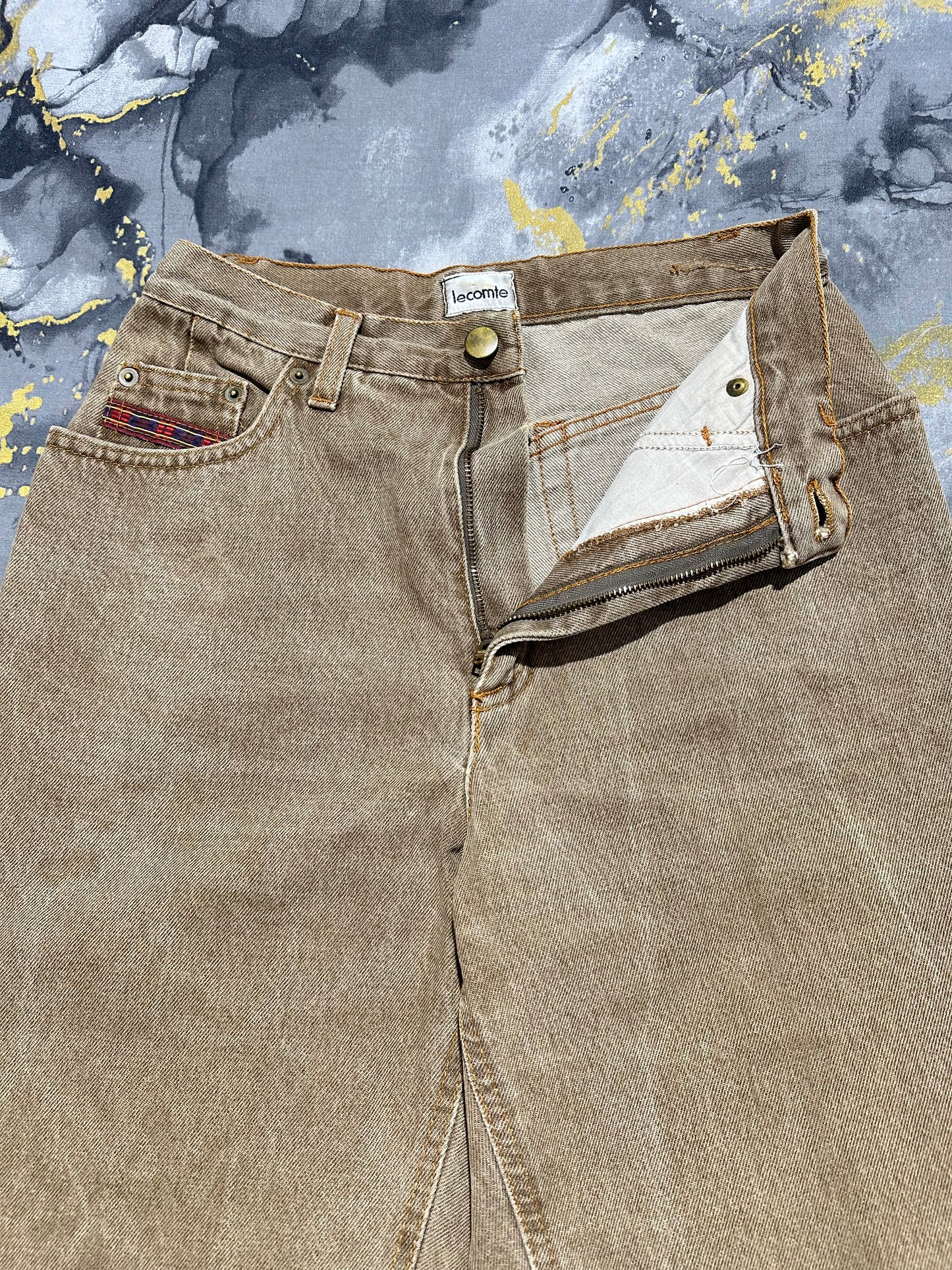 Lecotme Light Brown Straight Fit Jeans