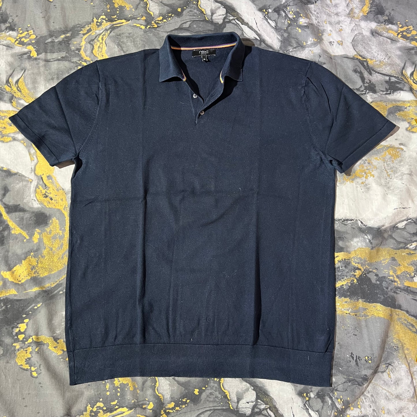 Dark Blue Knitted Polo