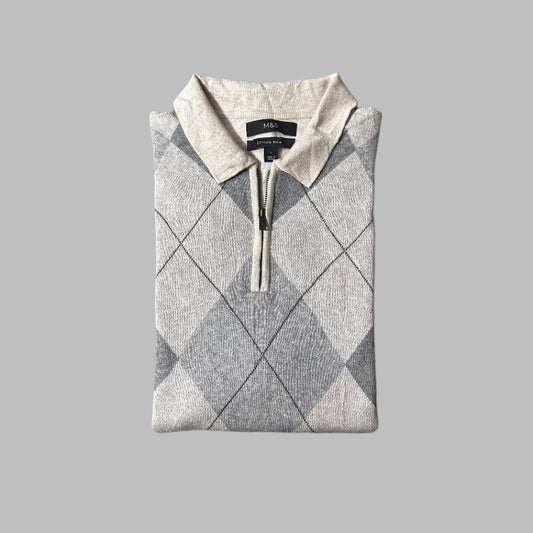 Checkered Full Sleeves Zipper