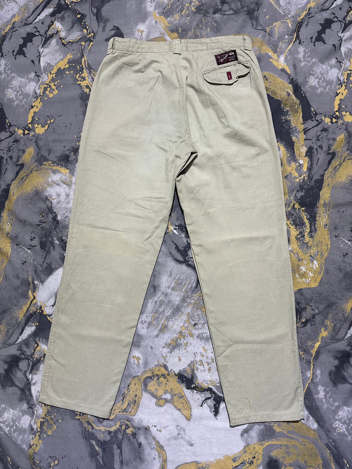 Italian Fit Beige Pleated Cotton Pants