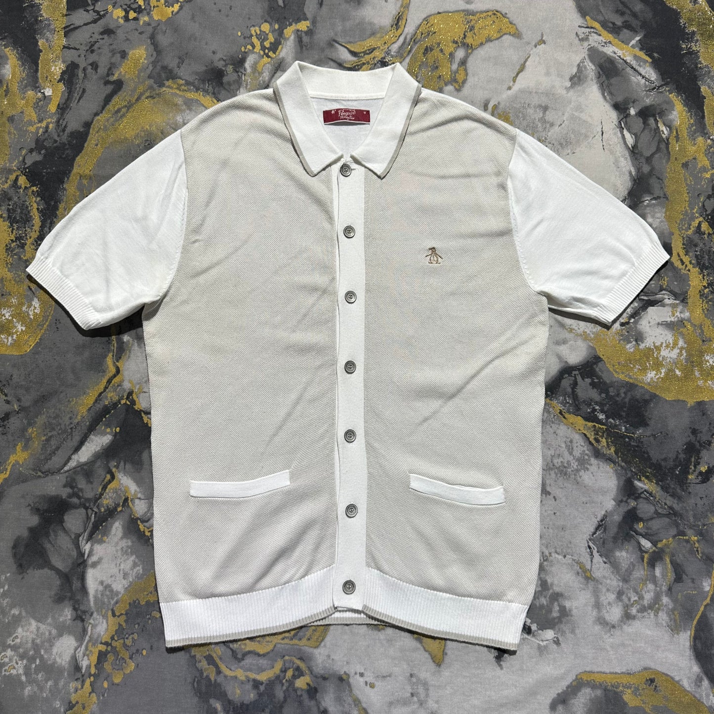 Offwhite Half Sleeves Knitted Buttoned Down