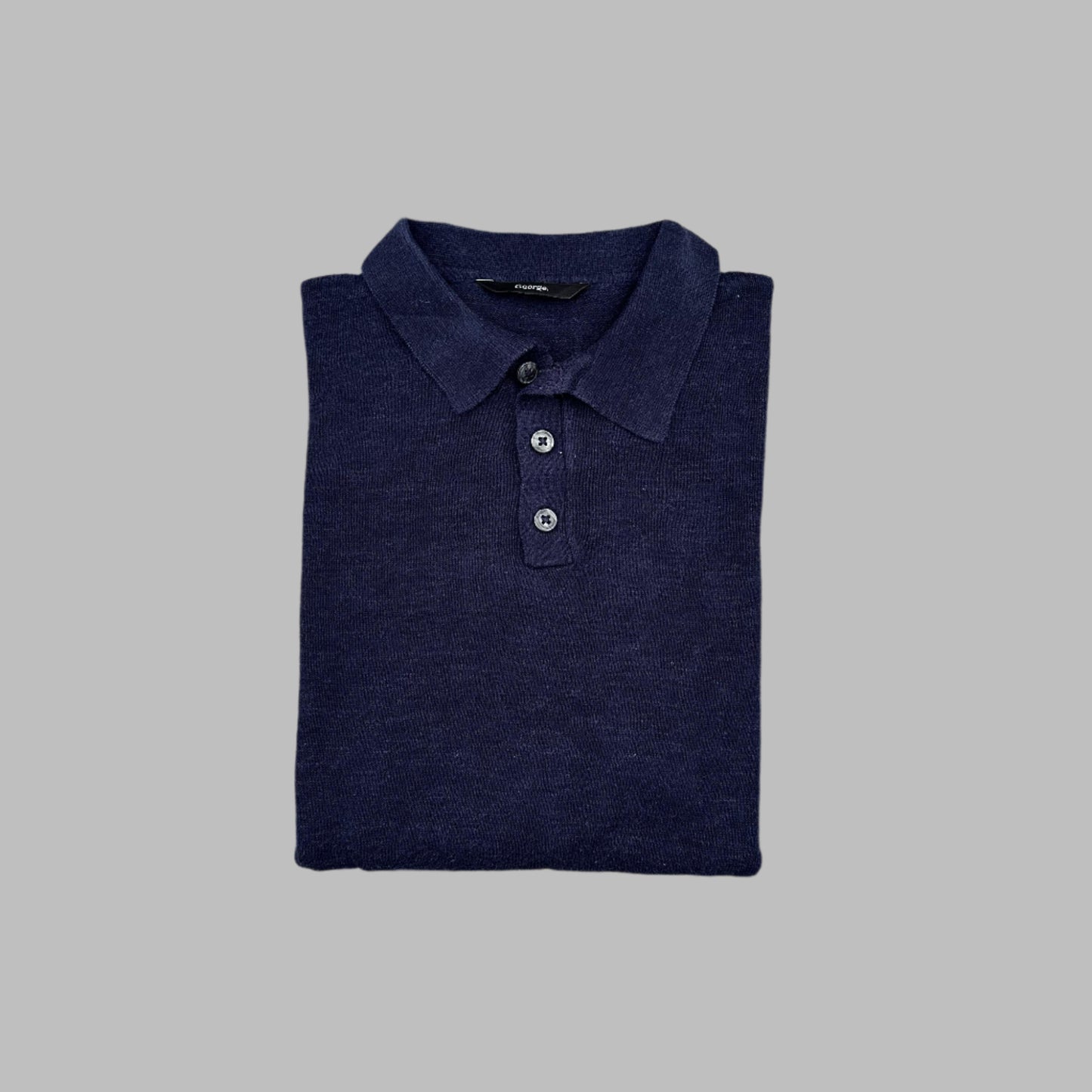 Dark Blue Full Sleeves Knit Polo