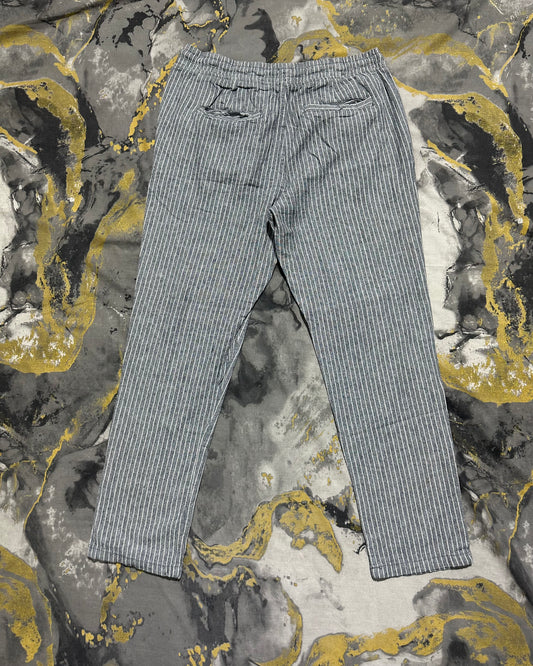 SMOG Linen Grey White Striped Linen Trouser