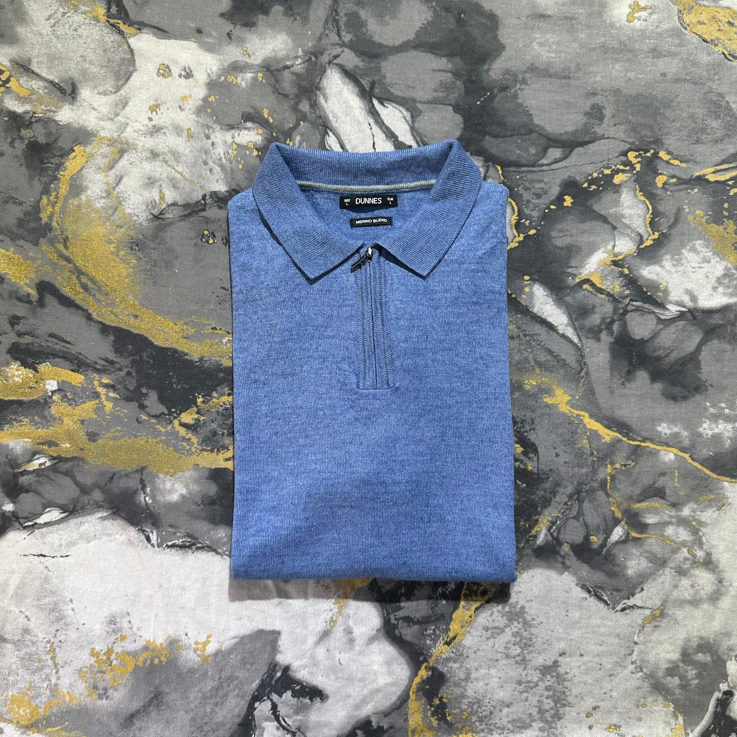 Blue Zipper Polo
