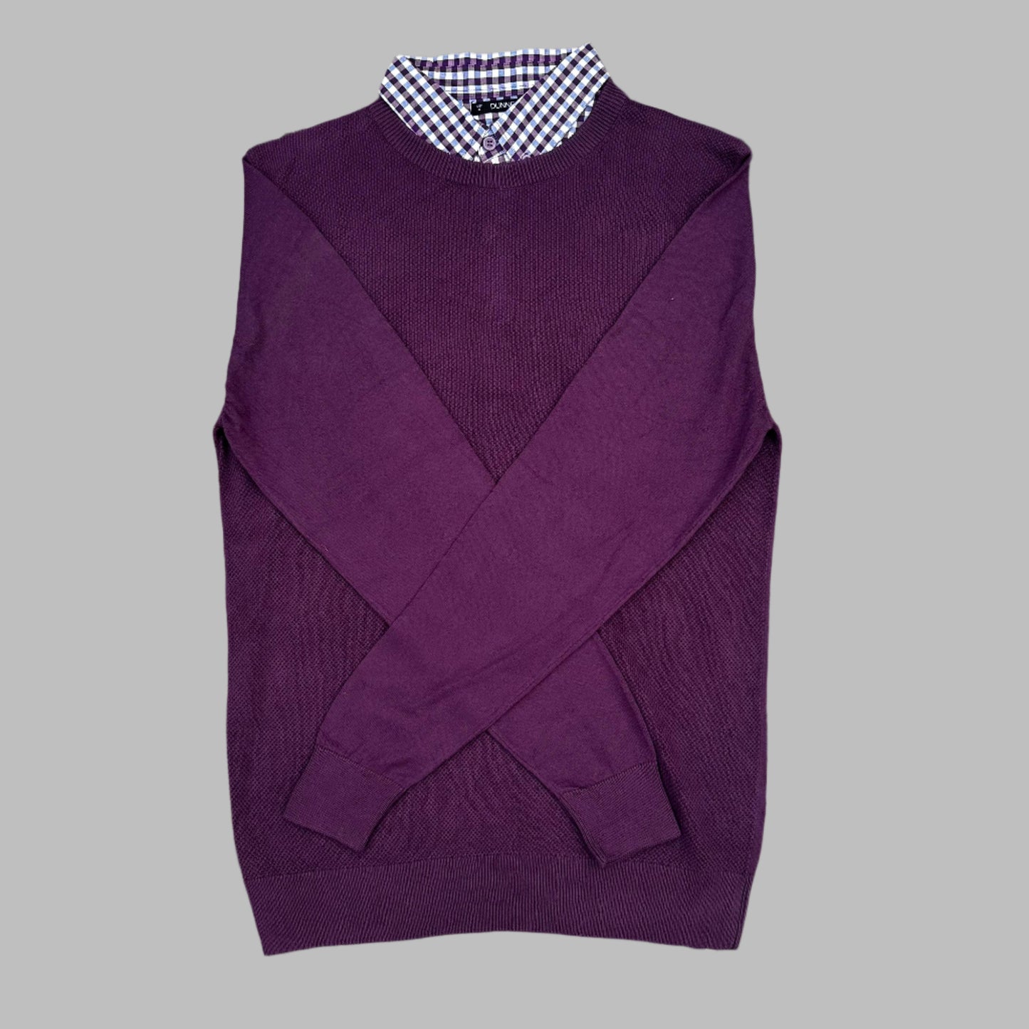 Purple Shirt Collar Sweater