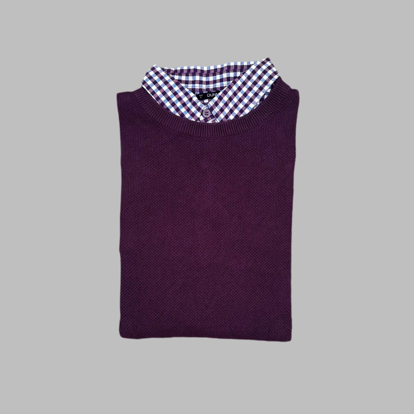 Purple Shirt Collar Sweater