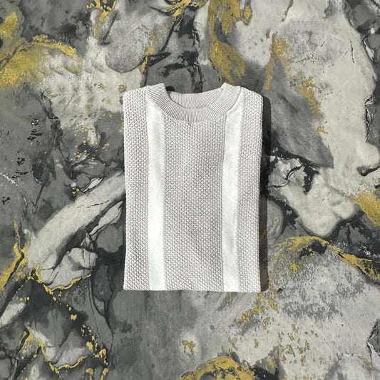 White-Grey Striped T-Shirt