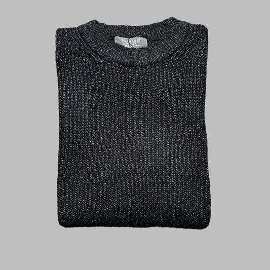Black Soft Cotton Full Sleeves Sweater