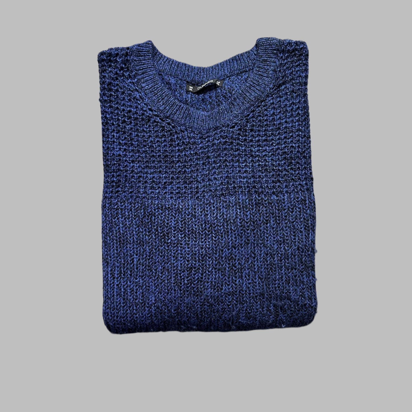 Navy Dark Blue Knitted Full Sleeves Sweater