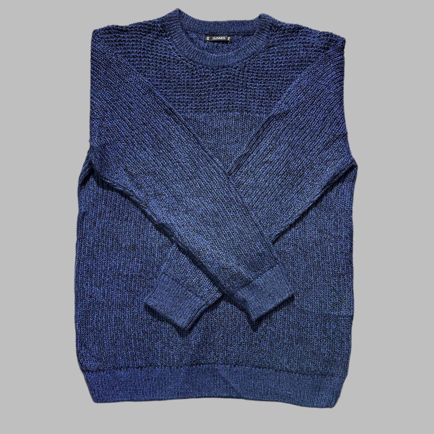 Navy Dark Blue Knitted Full Sleeves Sweater