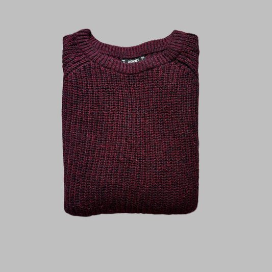 Red Knitted Full Sleeves Sweater