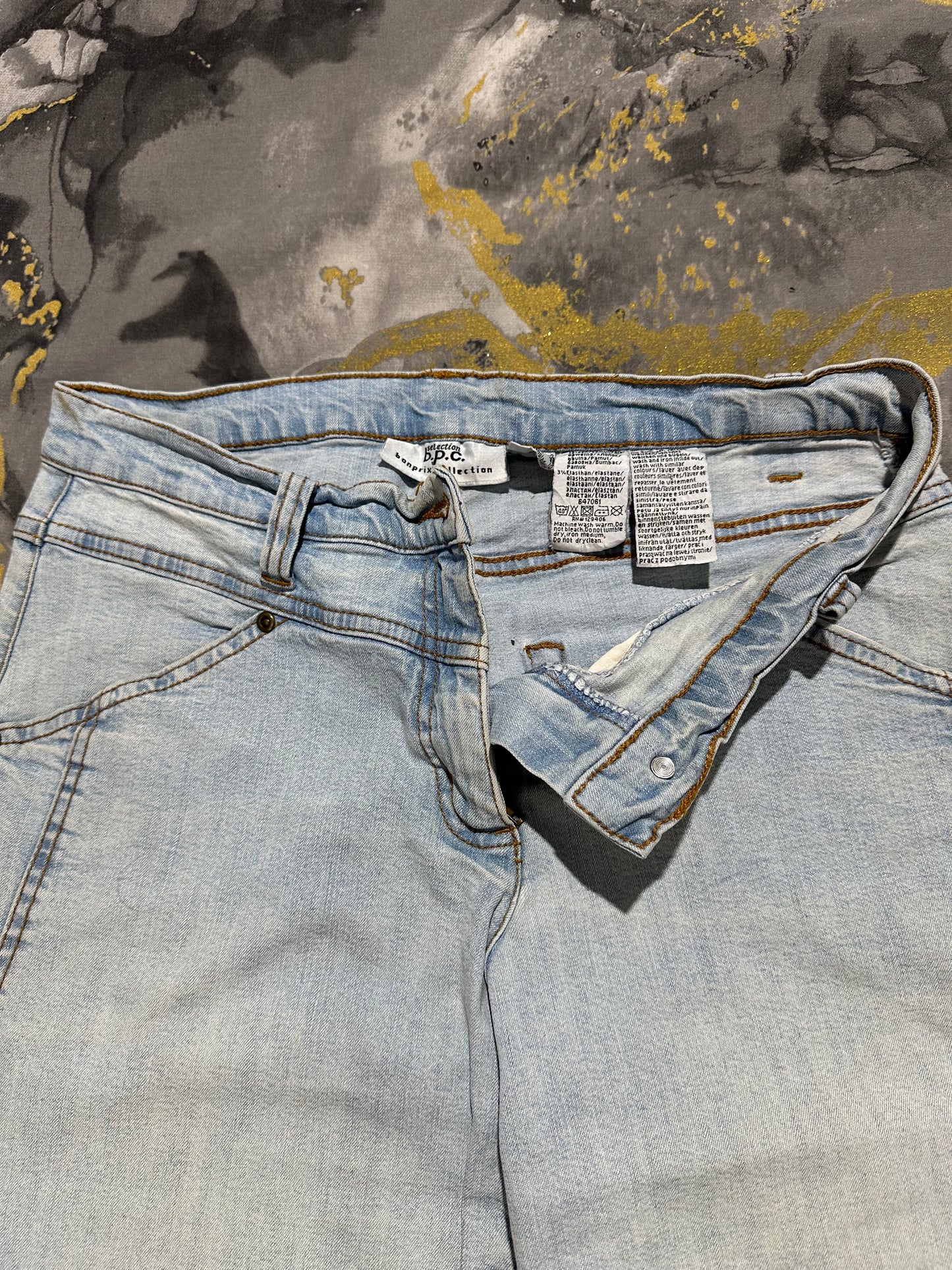 Sky Blue Straight Baggy Denim Jeans