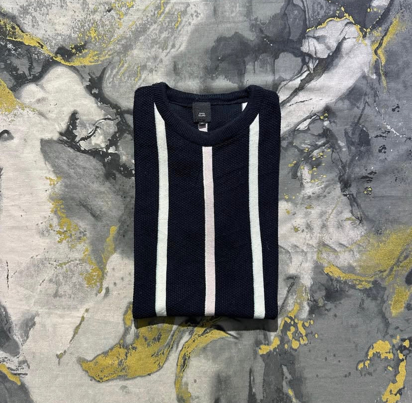 Navy-Blue Striped T-Shirt