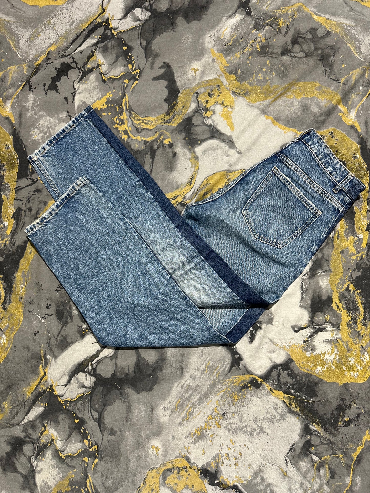 ZARA Two Toned Denim Baggy Jeans
