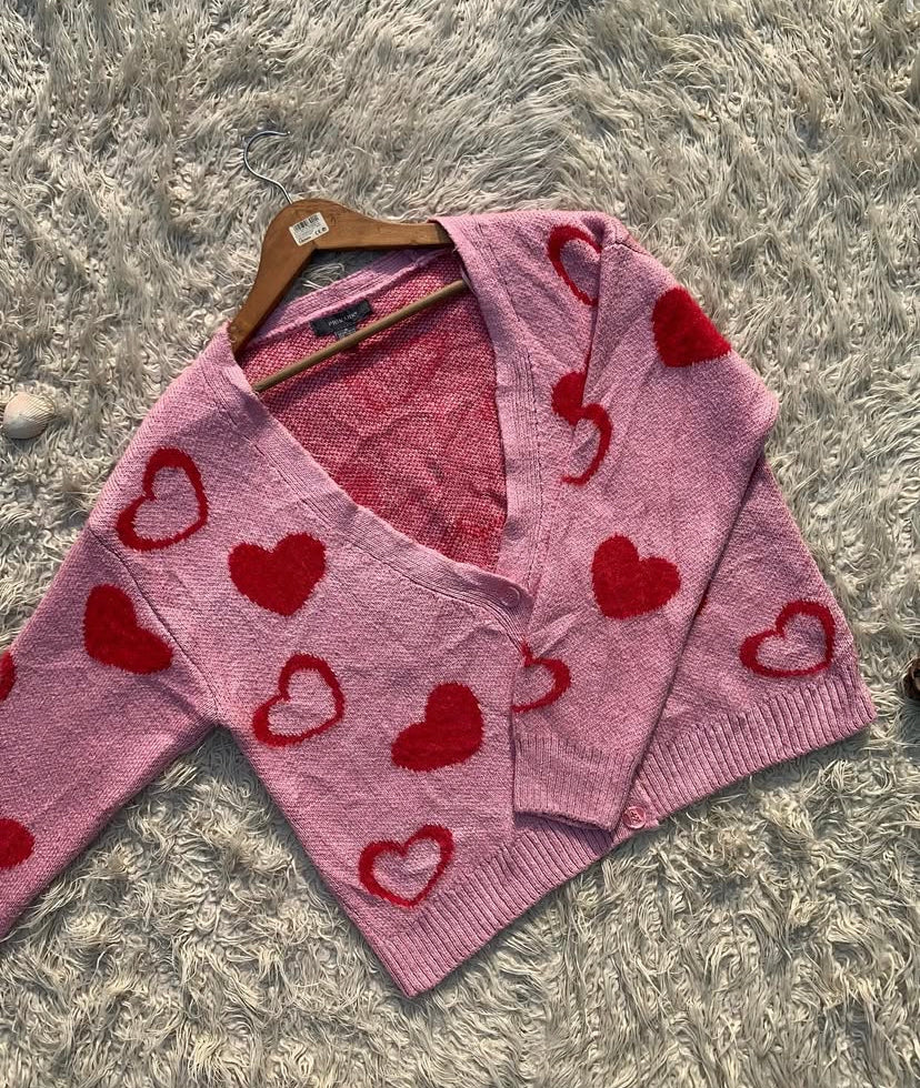 Pink Hearts Cardigan