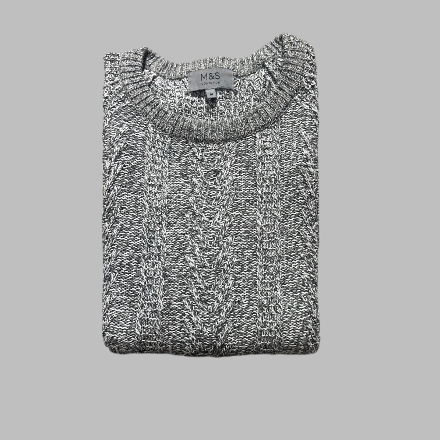 Grey Knitted Full Sleeves sweater