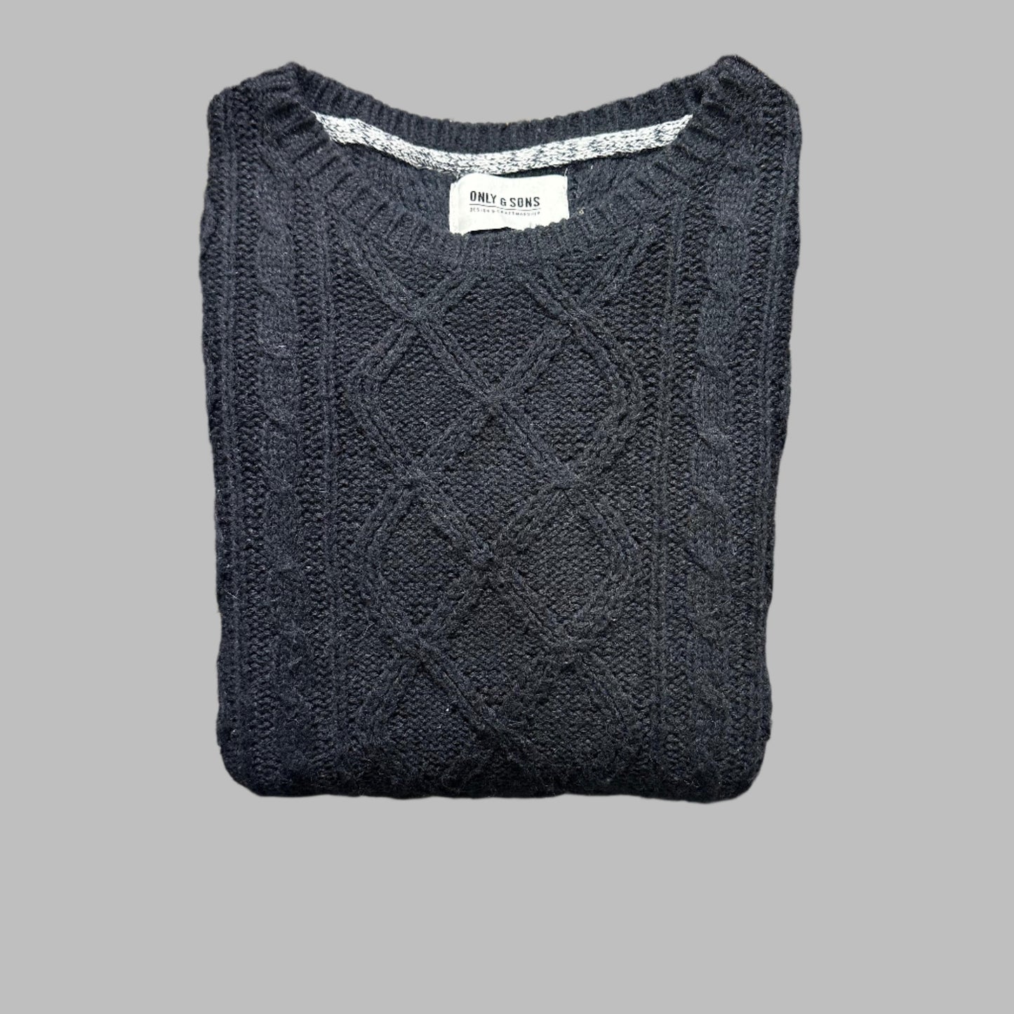 Gray Black Full Sleeves  Sweater