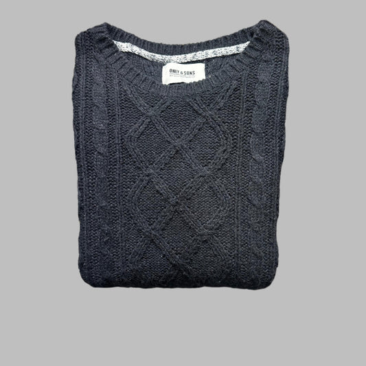 Gray Black Full Sleeves  Sweater