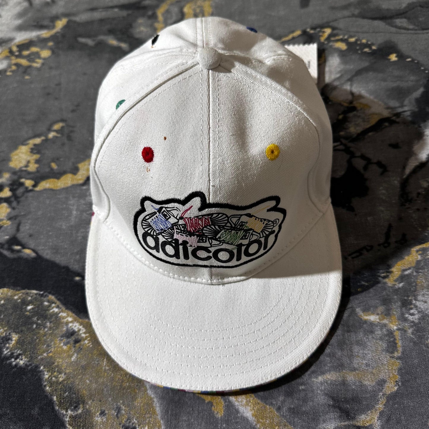 White Multicolor Cap