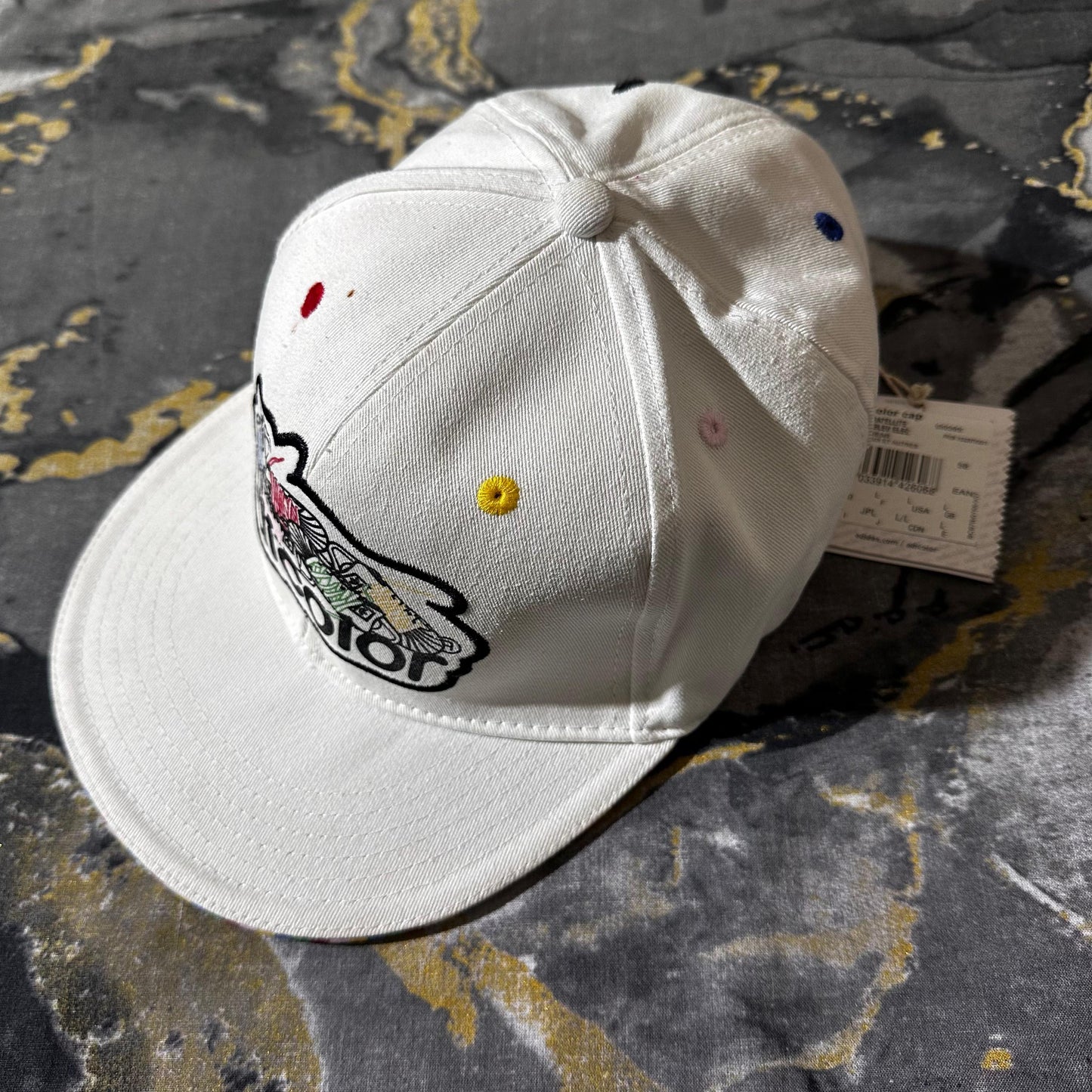 White Multicolor Cap