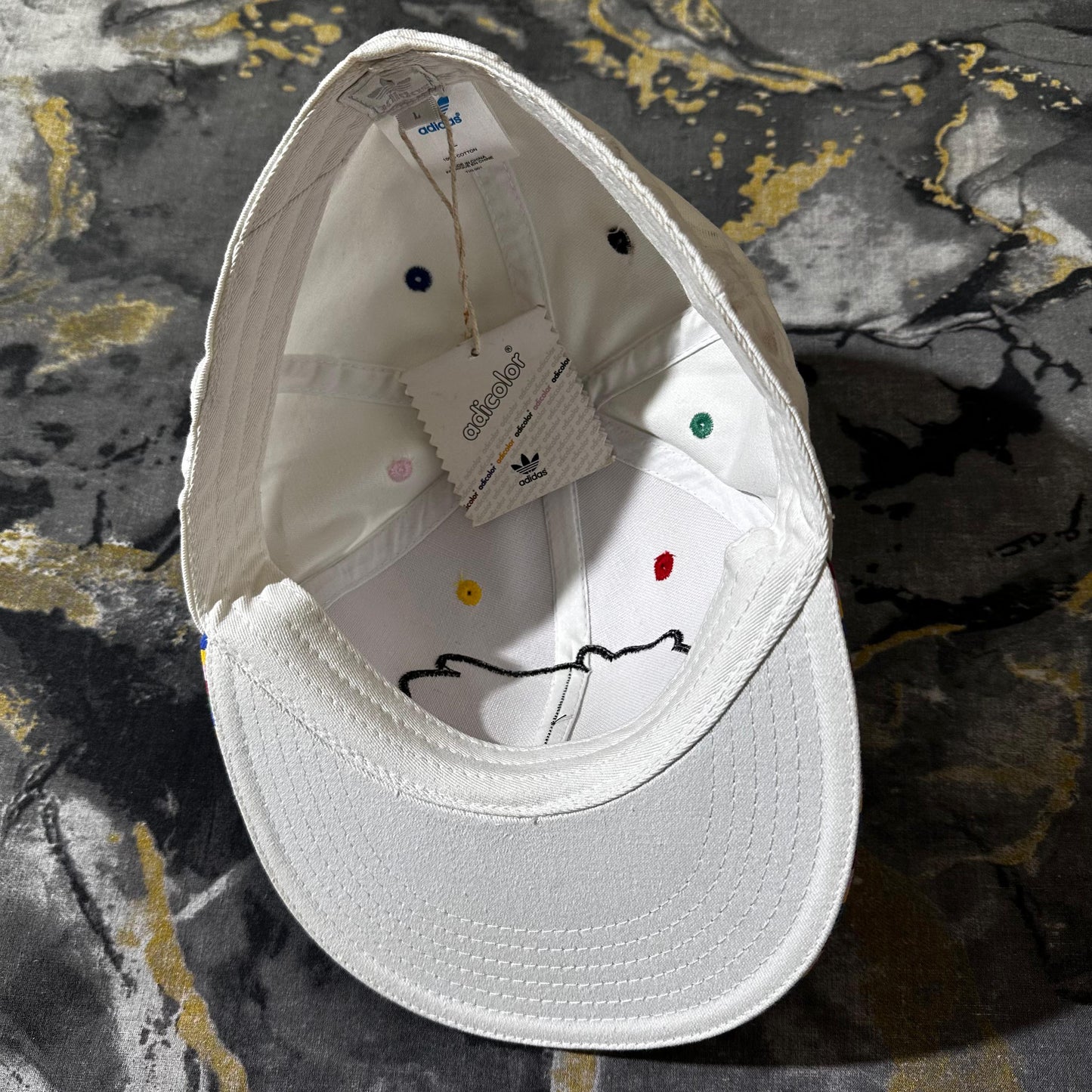 White Multicolor Cap