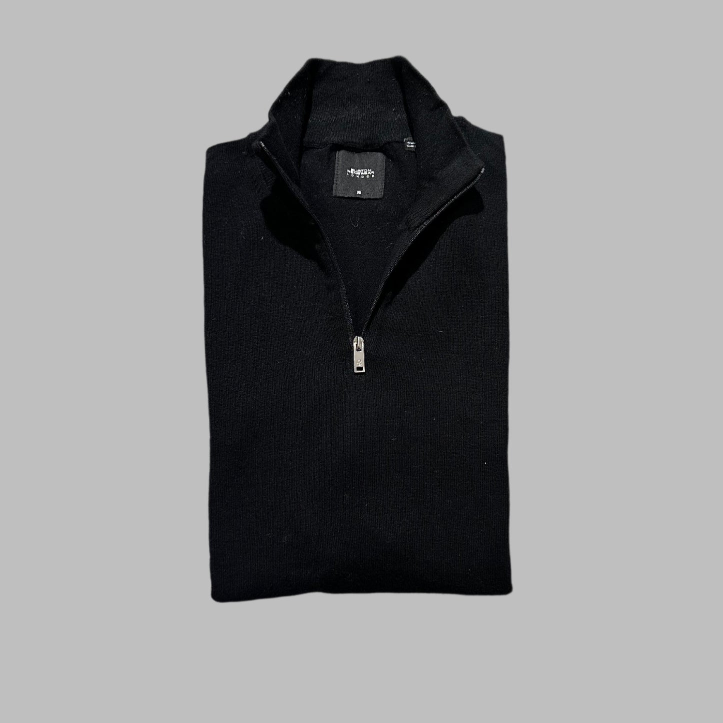 Black Full Sleeves Half Zipper