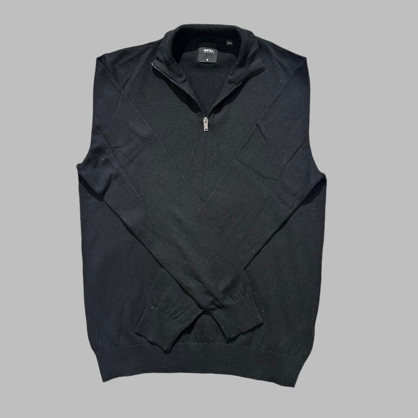 Black Full Sleeves Half Zipper