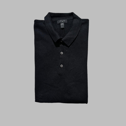 Black Full Sleeves Cotton Polo