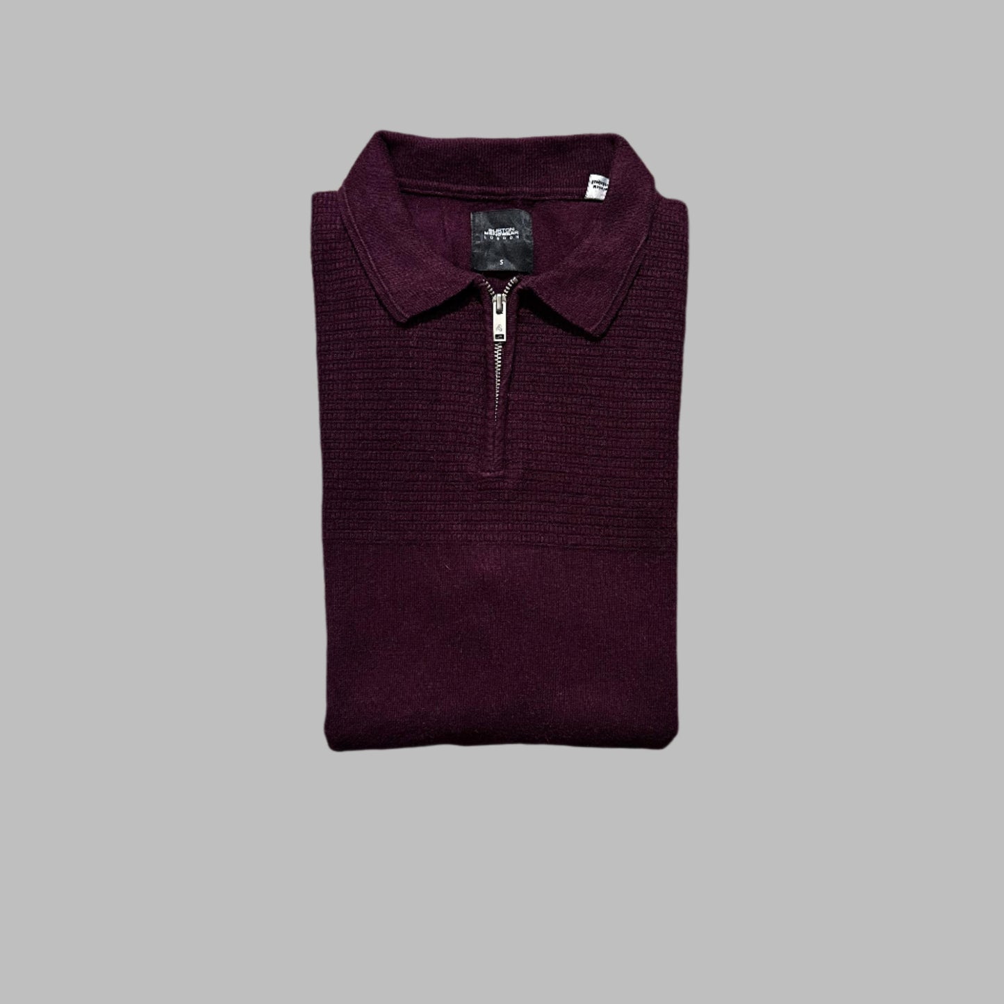 Maroon Full Sleeves Half Zipper