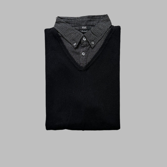Black Full Sleeves Polo