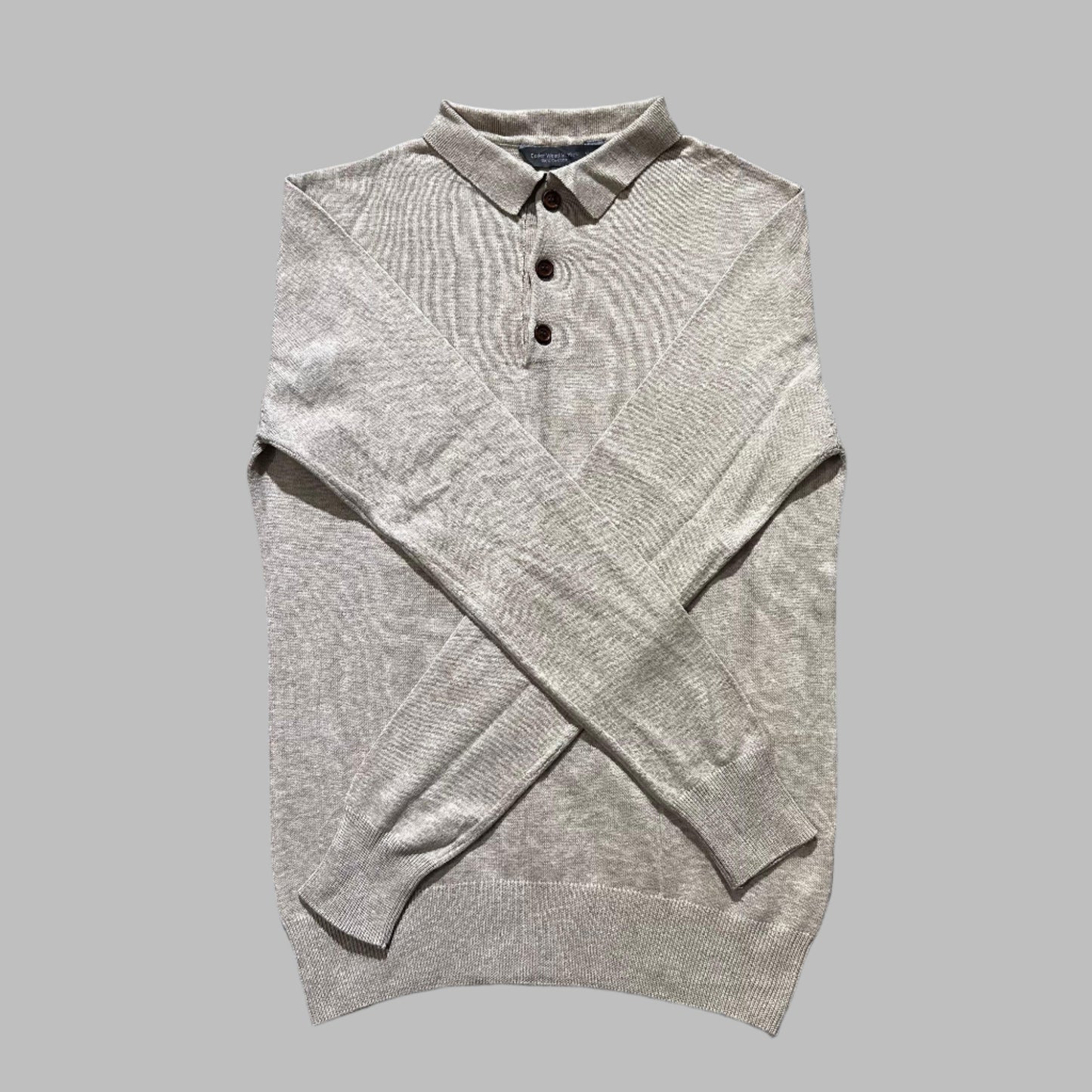 Off White Color Full Sleeves Polo