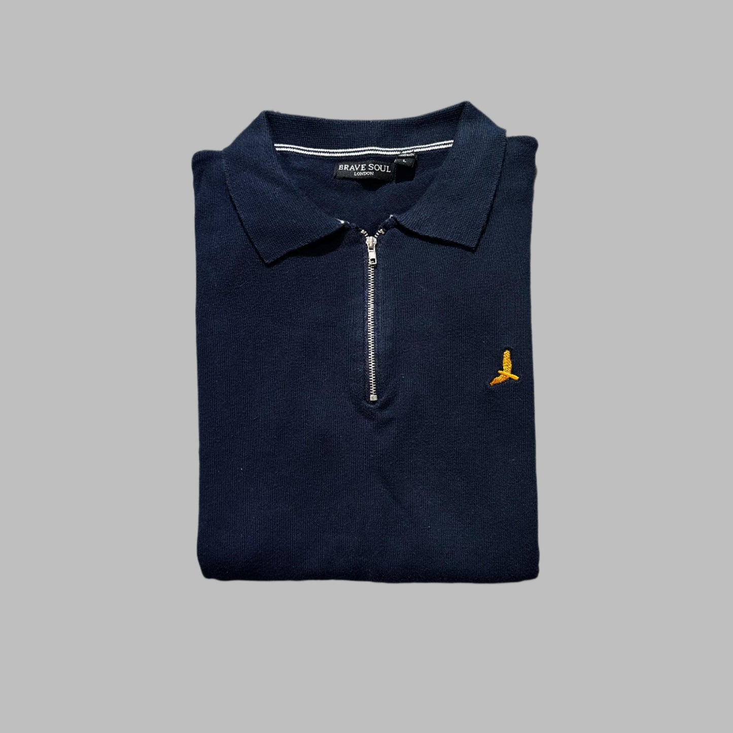 Blue Full Sleeves Half Zipper