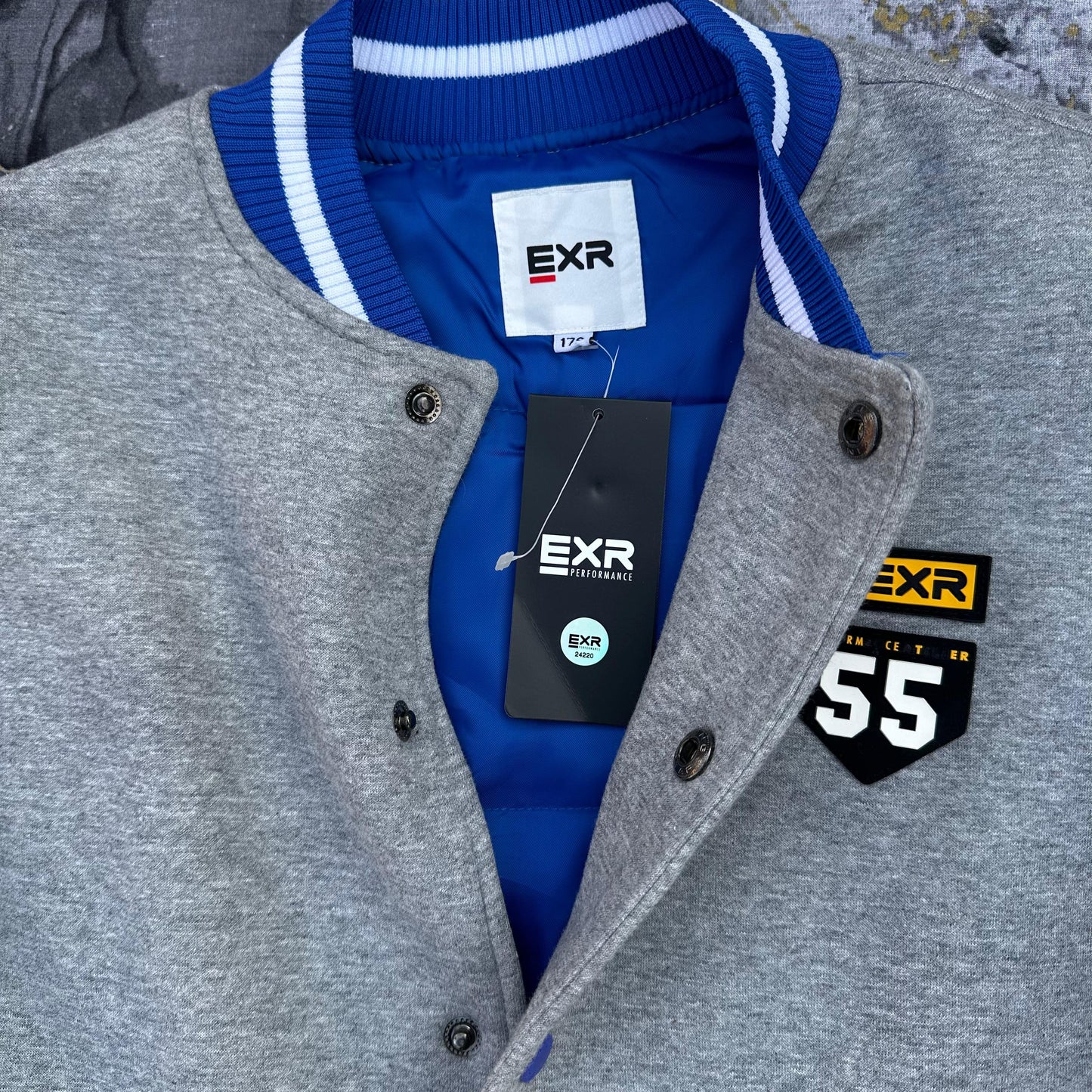 Blue Gray Varsity Jacket