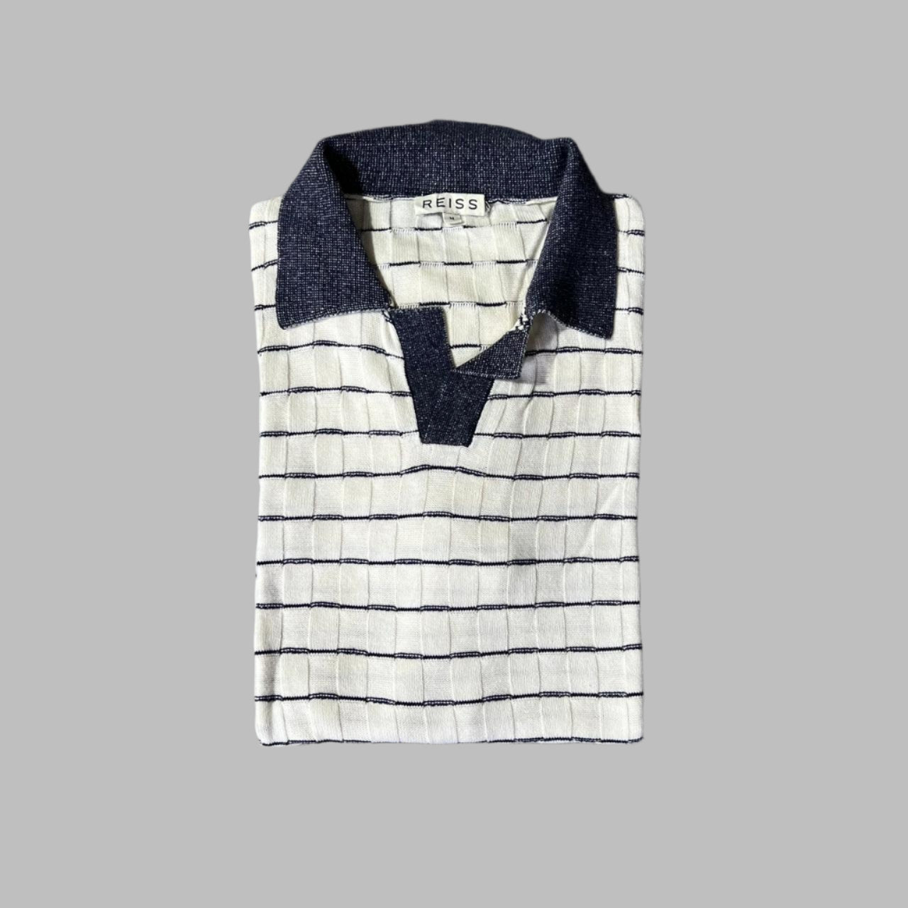 White Patterned Half Sleeves Polo