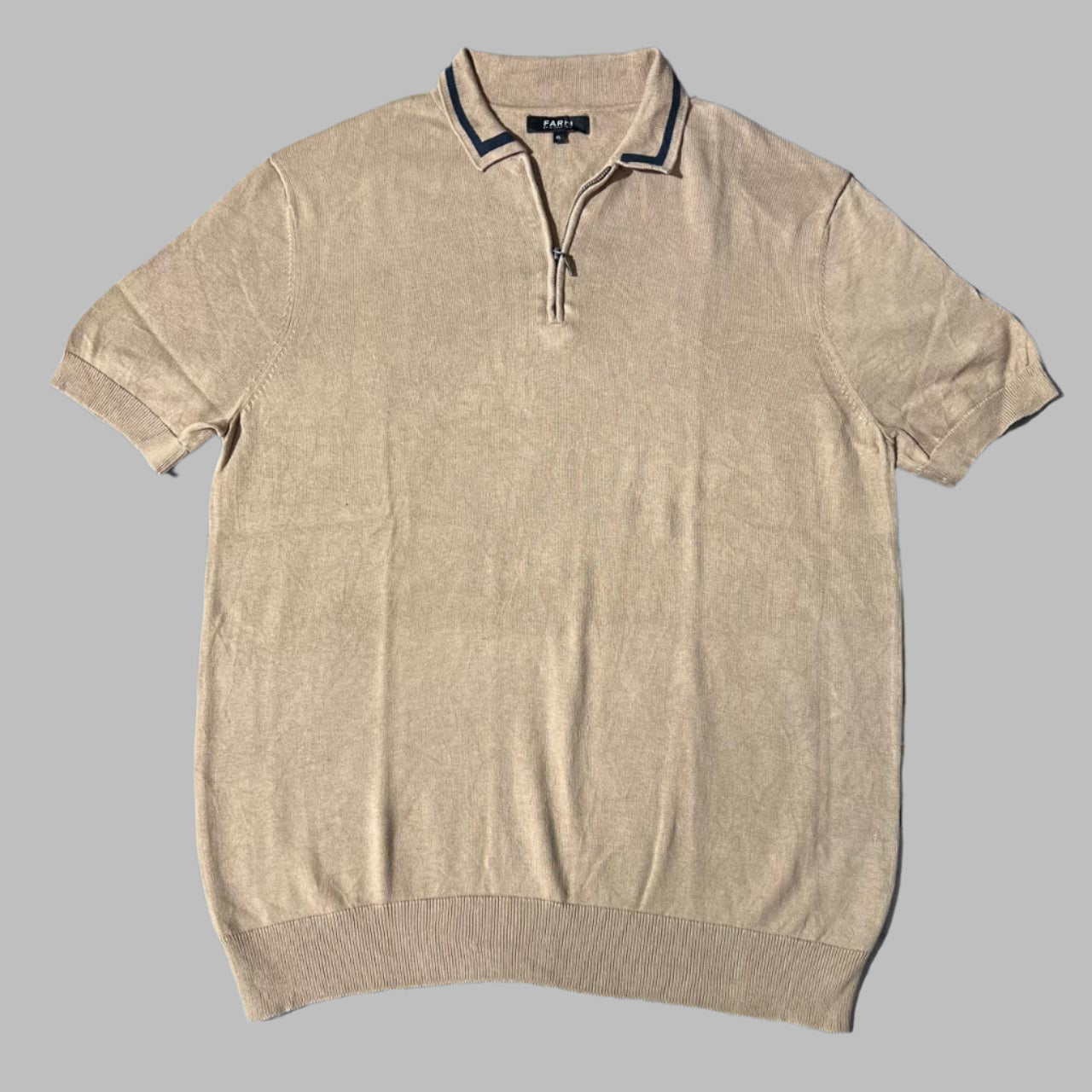 Skin Zipper Half Sleeves Polo