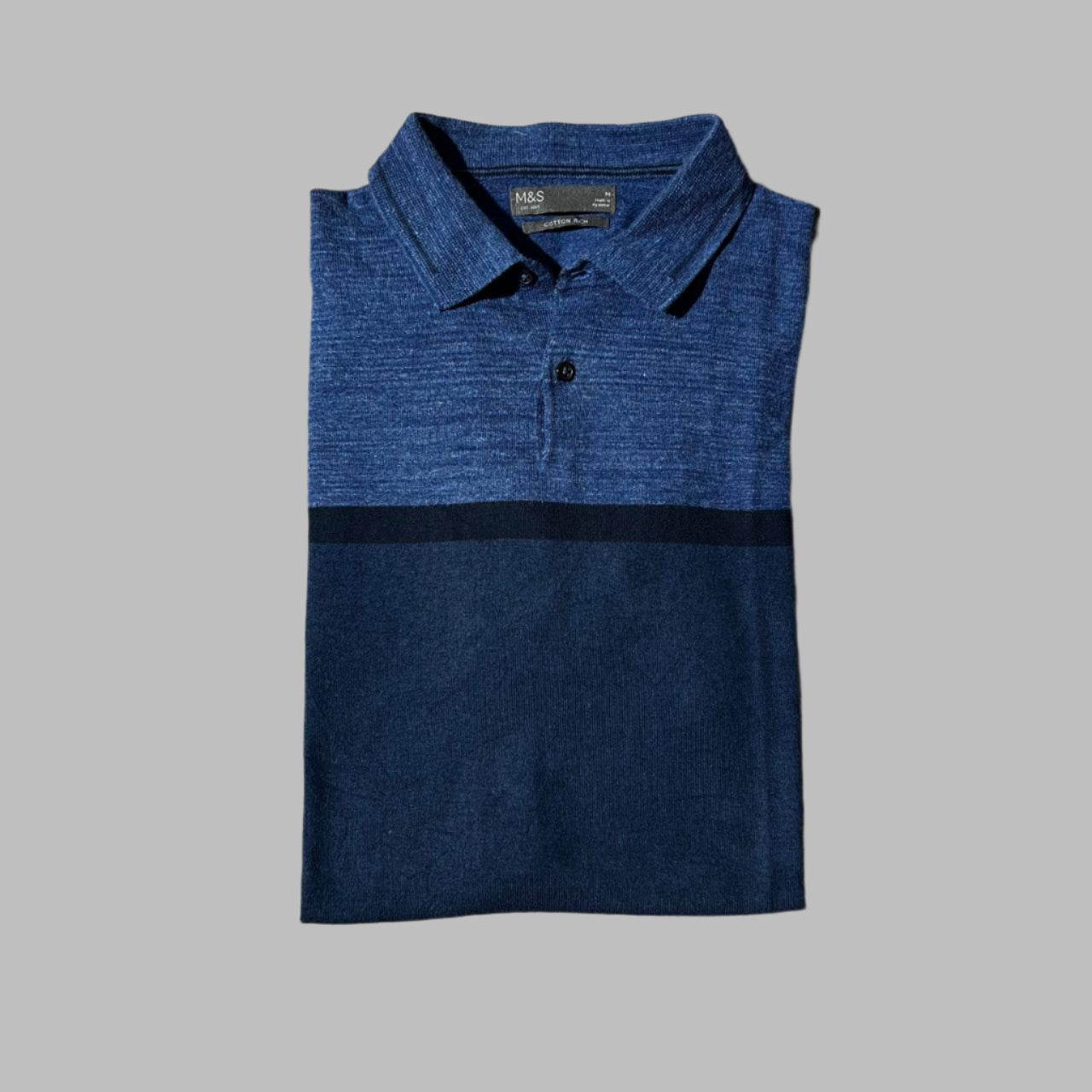 Multi-Shaded Blue Half Sleeves Polo