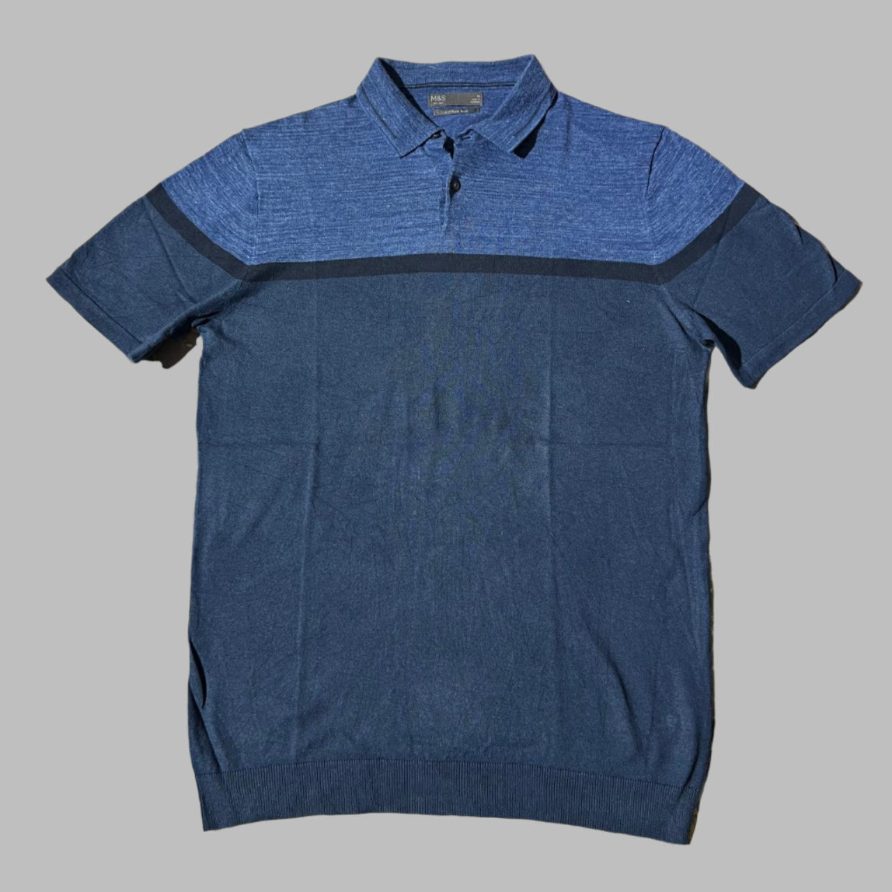 Multi-Shaded Blue Half Sleeves Polo