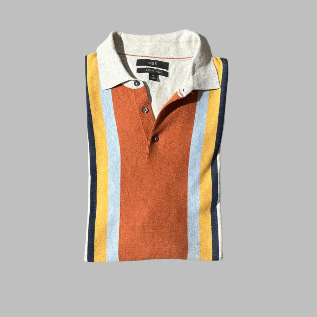 White Multi-Striped Polo