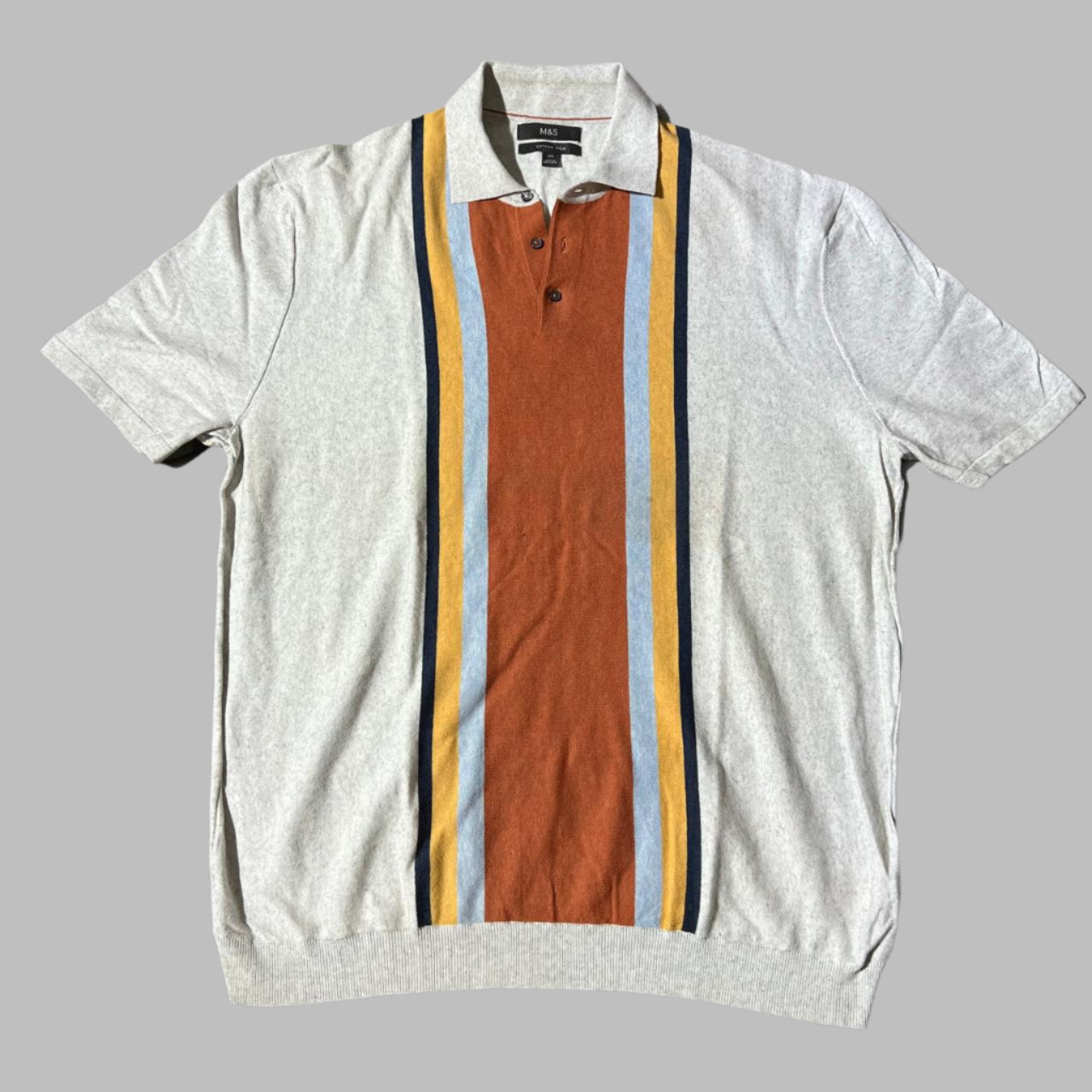 White Multi-Striped Polo
