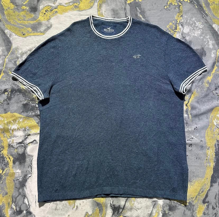 Grayish Blue Knitted T-Shirt