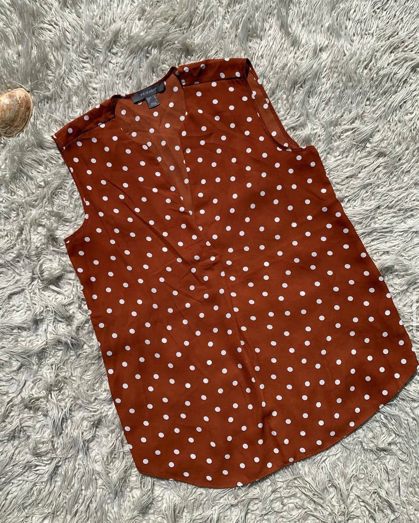 Brunt Orange Polka Dot Shirt