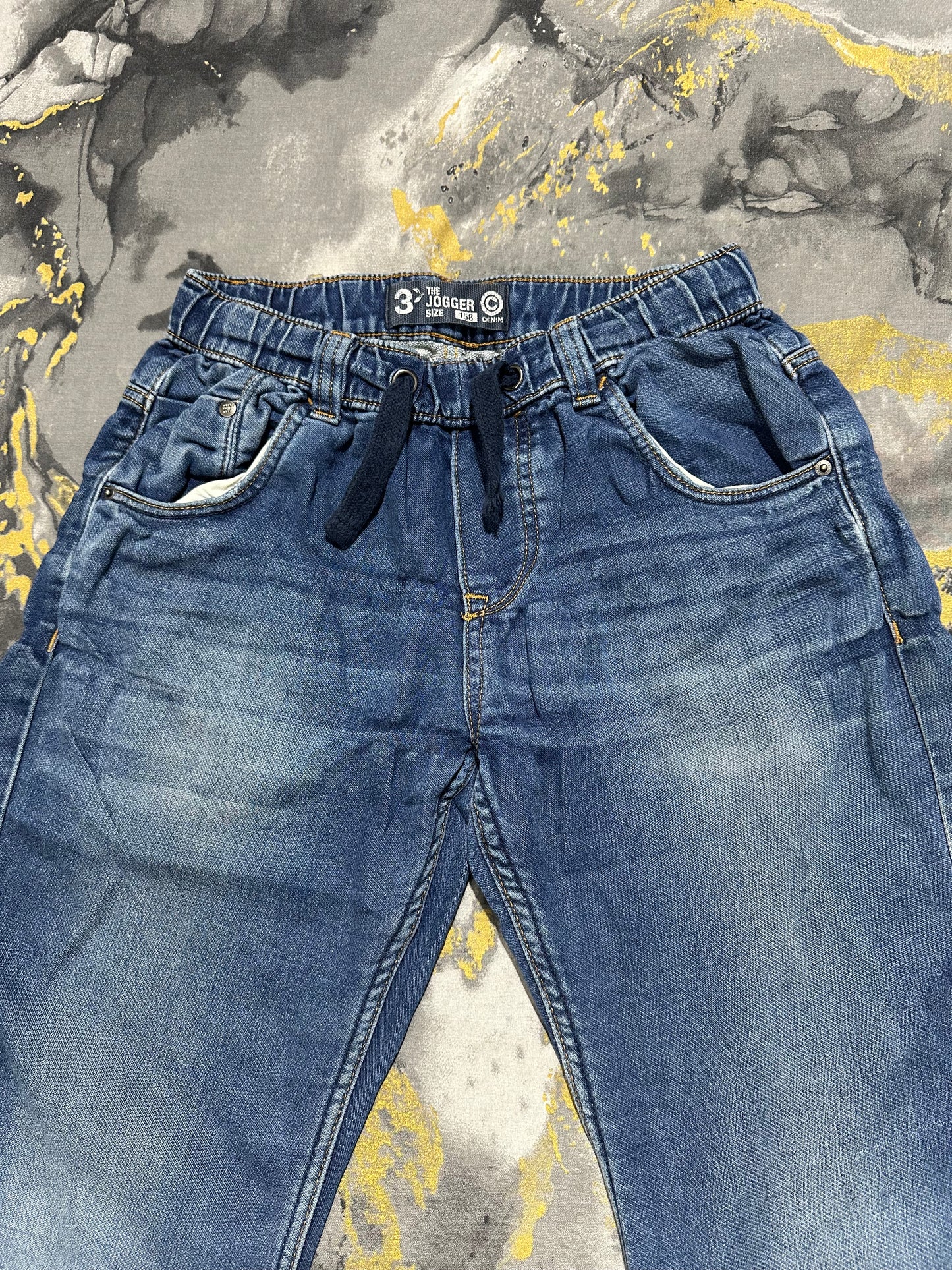 Blue Faded Style Jogger Jeans