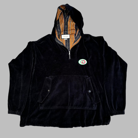 Black Suede Velvet Hoodie