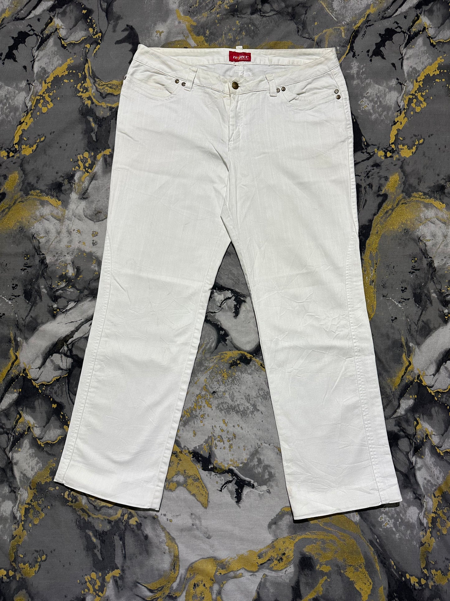 Reject White Cotton Jeans