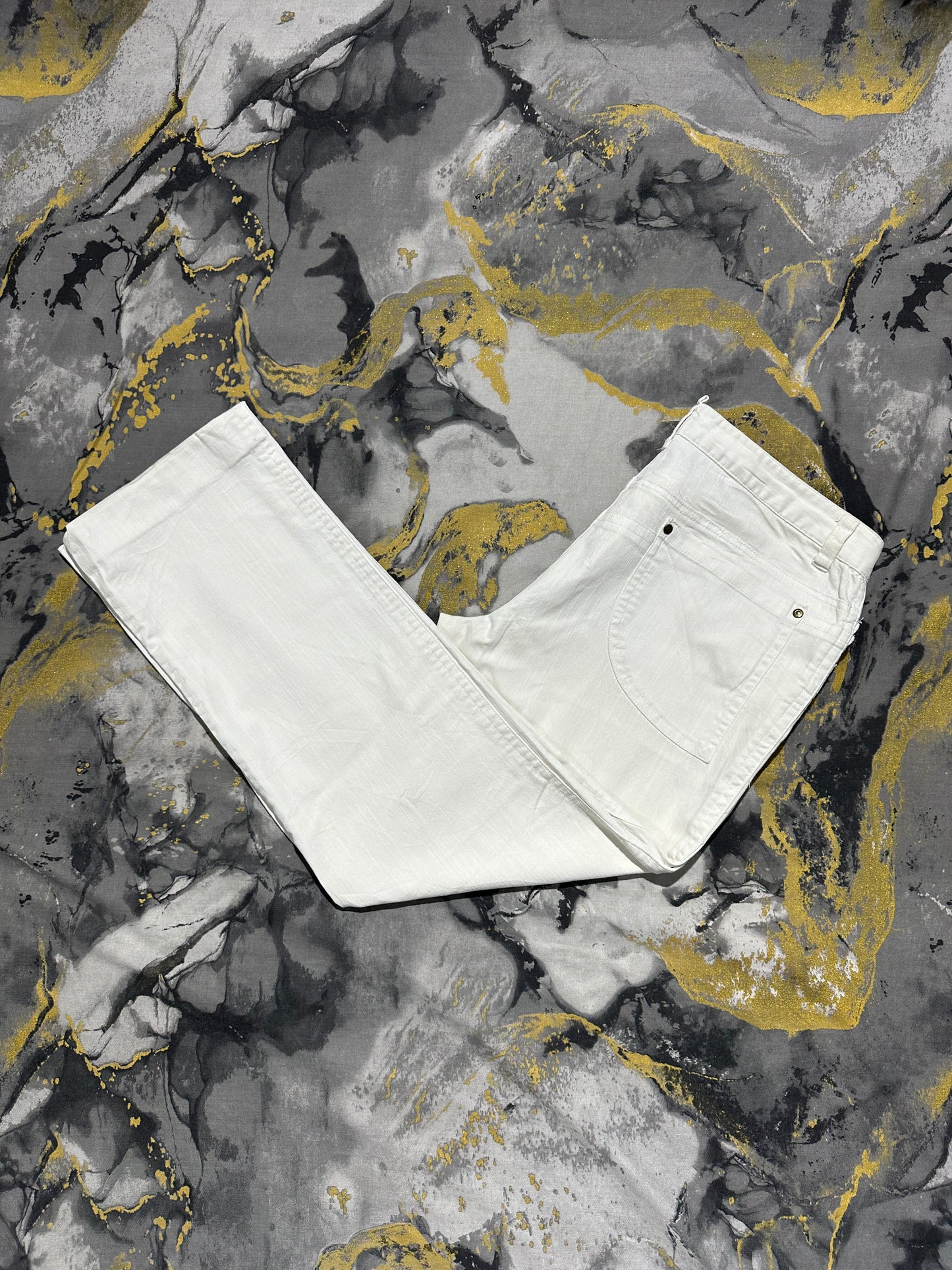 Reject White Cotton Jeans